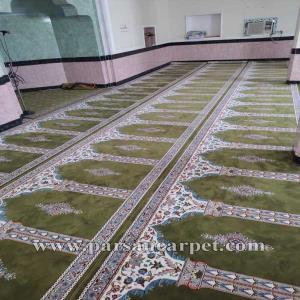 فروش عمده سجاده فرش ارزان قیمت سبز محرابی