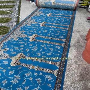 خرید فرش سجاده‌ای 700 شانه اکریلیک با طرح محرابی آبی