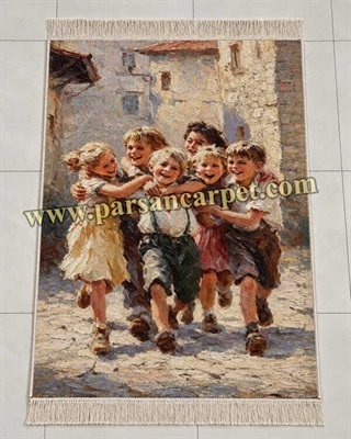 تبدیل عکس به تابلو فرش طرح کودکان اروپایی