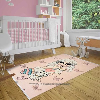 سایت فرش عروسکی اتاق کودک دخترانه صورتی