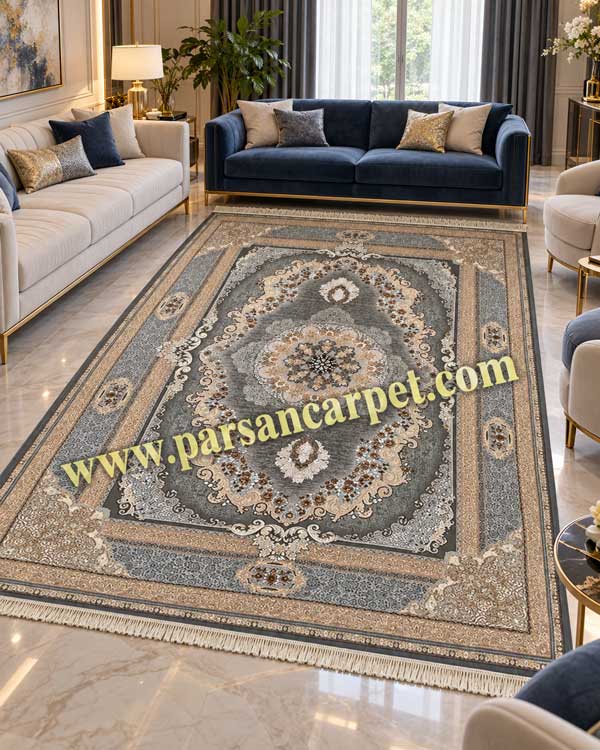 فرش 1200 شانه درجه یک مدل ویکتوریا دودی