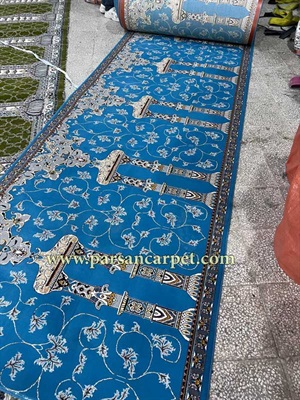 خرید فرش سجاده‌ای 700 شانه اکریلیک با طرح محرابی آبی