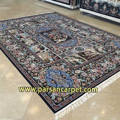 فرش 1000 شانه 10 رنگ طرح باغ ارم