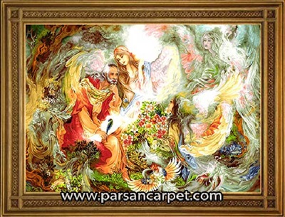 تابلو فرش چاپی طرح مینیاتور کد 220
