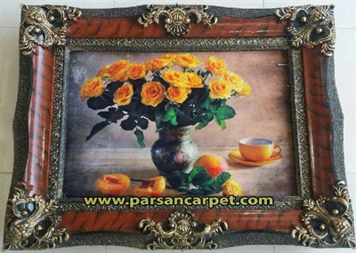 تابلو فرش چاپی طرح سبد گل کد 251