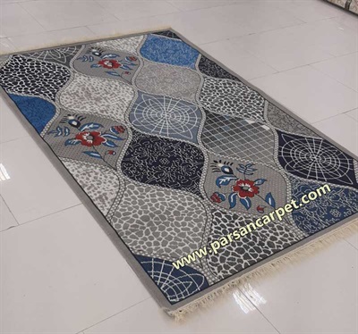 فروش عمده گلیم فرش مدرن طوسی طرح نسترن