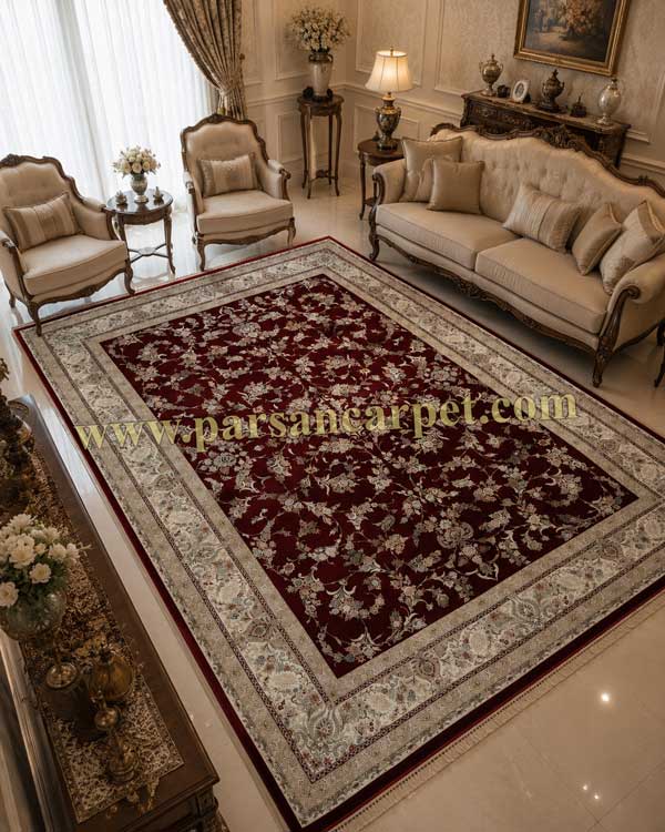 فرش 1200 شانه طرح بهار لاکی افشان