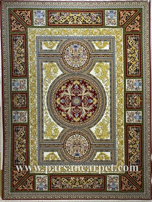 خرید آنلاین فرش 1200 شانه طرح کتیبه کاشان