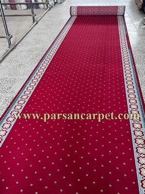 فرش سجاده‌ای 500 شانه ارزان طرح متین | فرش مسجدی طرح افشان