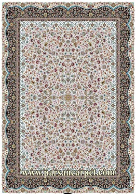 کارخانه فرش 1000 شانه 10 رنگ طرح نوبهار - فرش هزار شانه