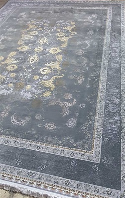 فروش فرش 1200 شانه طرح آریانا | فرش گل برجسته طلاکوب دلفینی