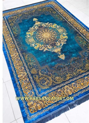 فرش 1200 شانه اکریلیک چاپی آبی کد 702 | بهترین فرش