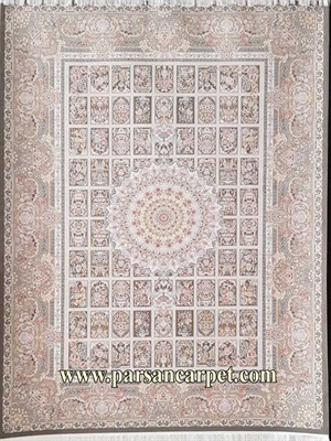 خرید اینترنتی فرش 1200 شانه طرح خورشید | فرش گل برجسته