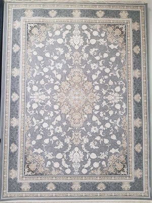 خرید آنلاین فرش 1200 شانه گل برجسته طرح نایین دلفینی