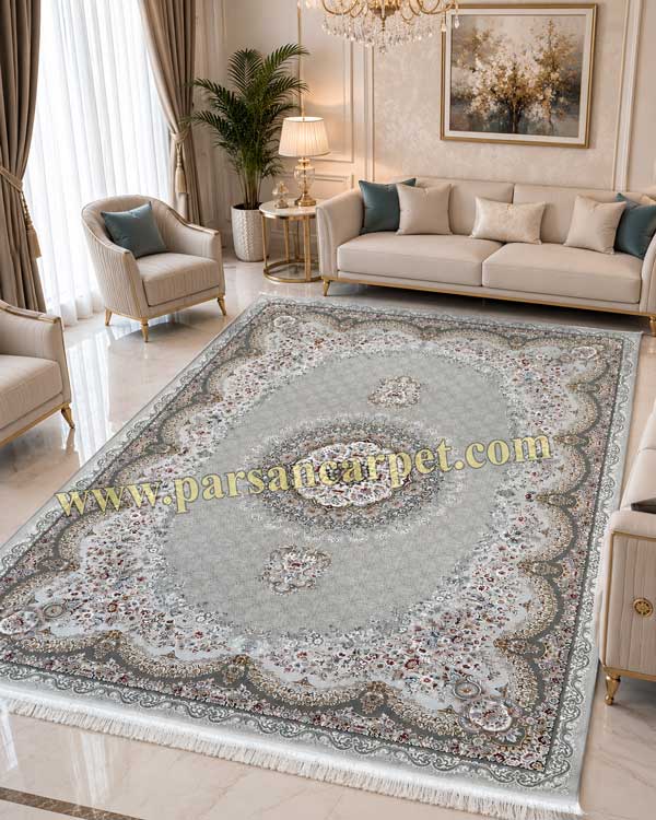 فرش 1200 شانه طرح برلین سیلور نقره ای