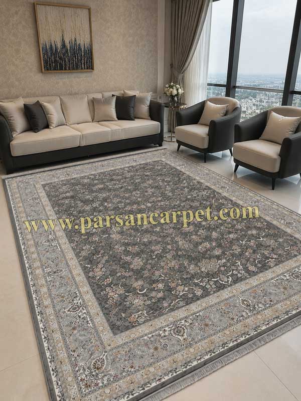 فرش 1200 شانه دودی مدل بهار گیلدا