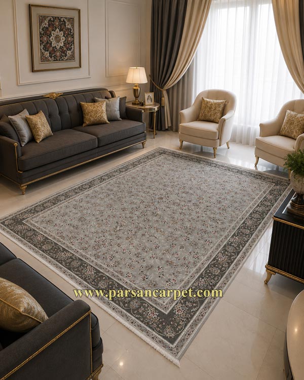 فرش 1200 شانه طرح ابرا سیلور