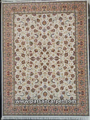 شرکت فرش 1200 شانه طرح افشان کرم گلبهی