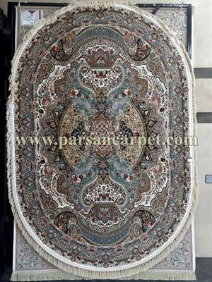 فروشگاه اینترنتی فرش بیضی شکل مدل اهورا 1200 شانه