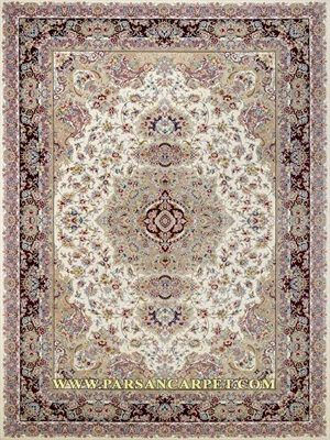 فرش 1200 شانه طرح خطیبی کرم | فرش اصیل ایرانی با طراحی فاخر و ظریف