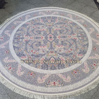 فرش گرد دایره ای طرح افشان خوشه کاشان