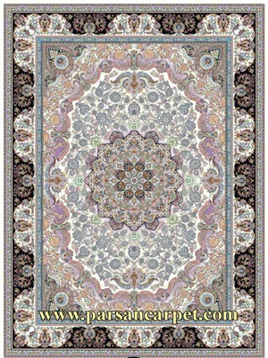 شرکت فرش 1200 شانه طرح شاه گل دستباف گونه