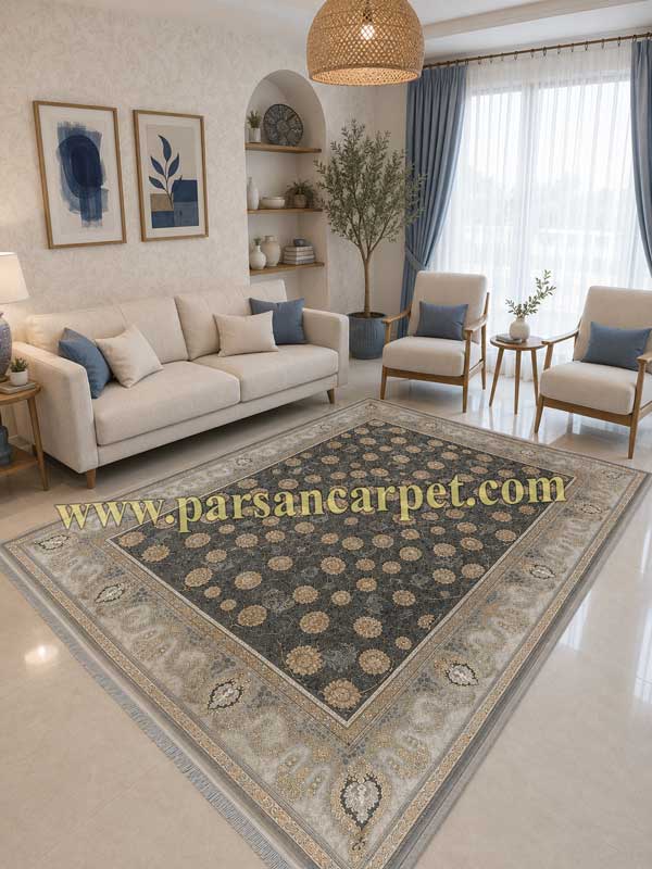 کارخانه فرش 1200 شانه دستباف گونه طرح ناهید