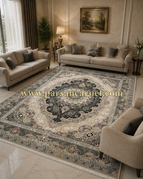 فرش 1200 شانه طرح ویونا بژ با کیفیت درجه یک