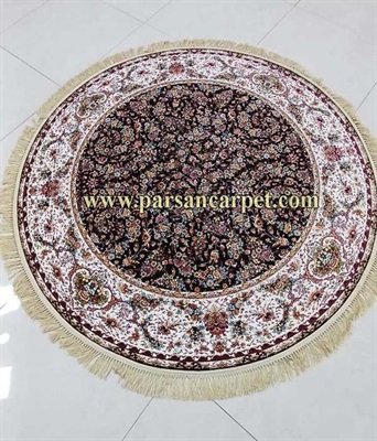 فرش گرد 1200 شانه طرح گلفرنگ کاشان