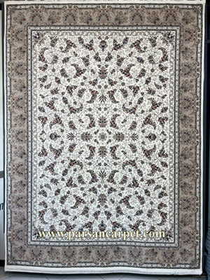 خرید فرش 1200 شانه نقشه روژان کرم