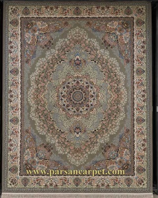 فرش 1200 شانه طوسی طرح صبا | فرش کاشان