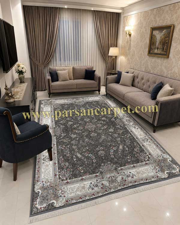 فرش 1200 شانه طرح ارغوان دودی