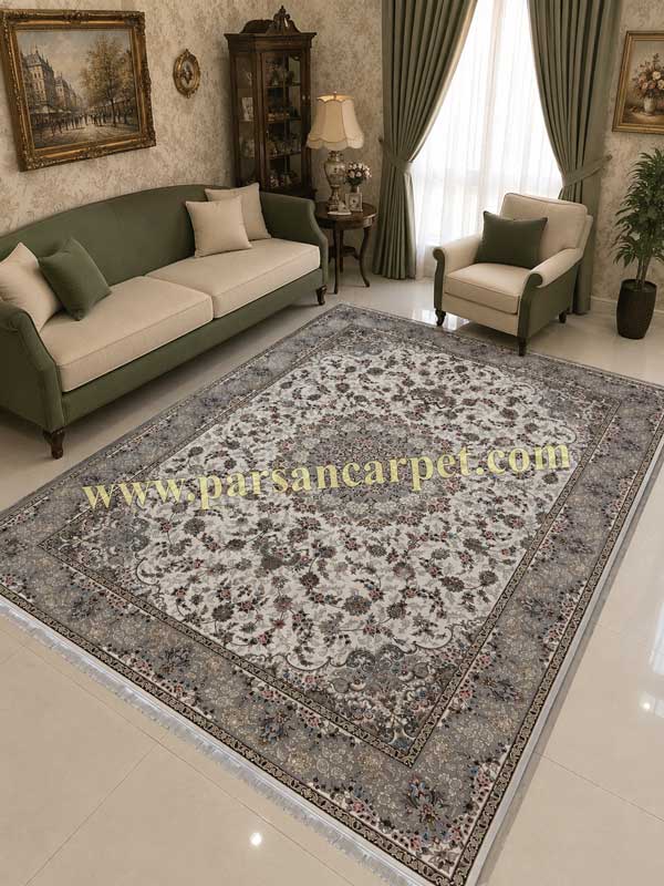 کارخانه فرش 1200 شانه مدل افسون | فرش کرم رنگ