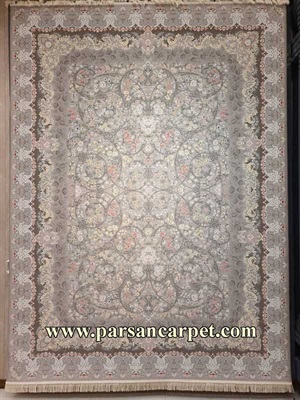 بهترین فرش 1200 شانه افشان اسلیمی نقره ای کد 23401