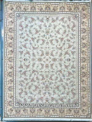 فرش ماشینی سیلور نقره ای 1200 شانه طرح روژان