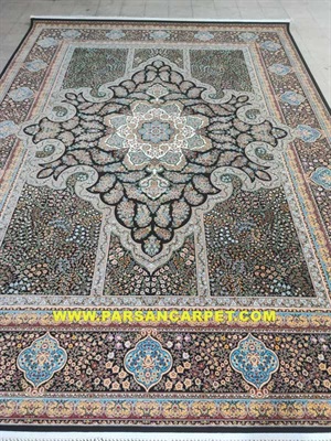 فرش 1200 شانه مدل ستاره سرمه ای | فرش اکریلیک 100%