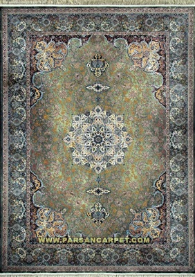 کارخانه فرش 1200 طرح زئوس سبز | فرش وینتیج