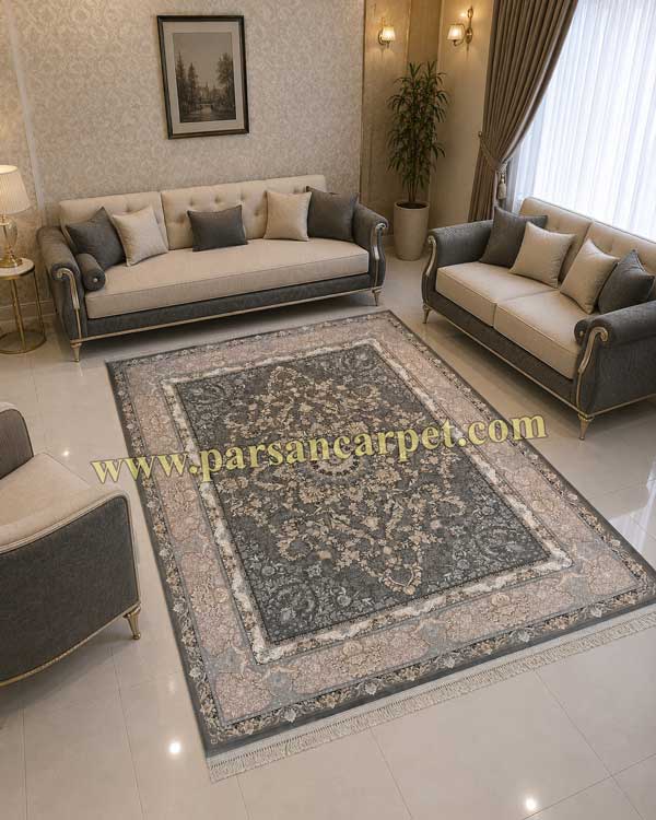 فرش 1200 شانه دودی طرح هما | فرش ماشینی درجه یک