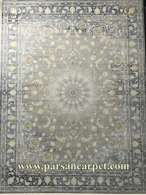 فرش 1200 شانه وینتیج زغالی کاشان مدل زاگرس