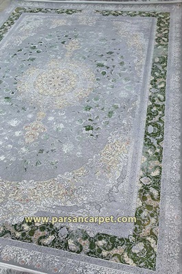 فرش 1200 شانه طرح برکه پالت فیلی سبز | خرید اینترنتی فرش