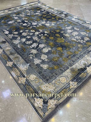 فرش 1200 شانه طرح میلان طلاکوب هایبالک | فرش پتینه