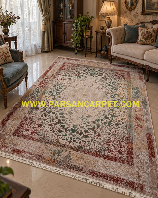 فرش 1200 شانه پتینه لایت کد 1065 بژ روشن