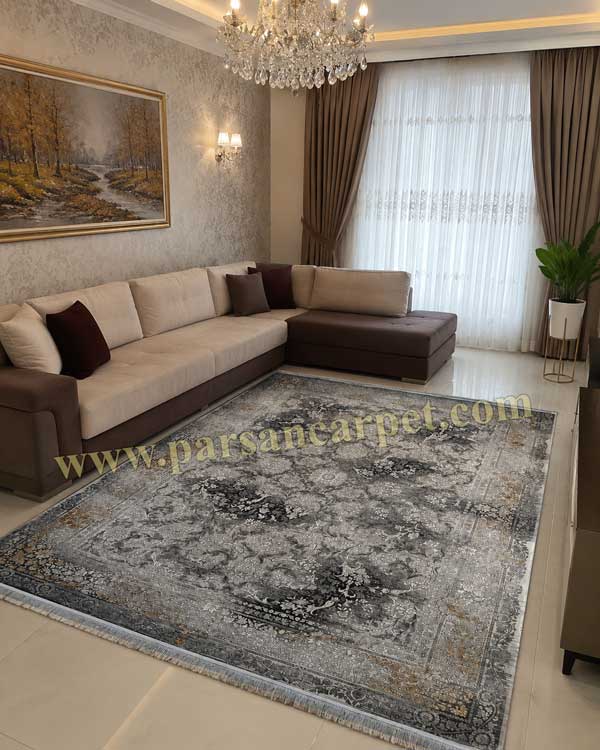 فرش 1200 شانه کد k2401 پتینه دودی