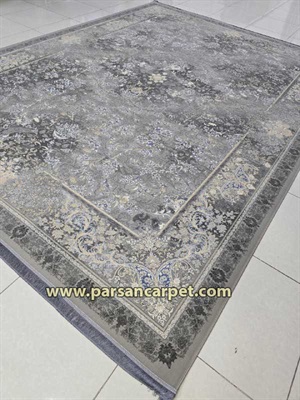 فرش 1200 شانه پتینه کد 4282 - فرش وینتیج طوسی