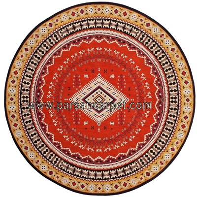 فرشینه دایره ای با طرح پتینه خاص طرح سنتی
