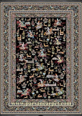 کارخانه فرش 1200 شانه دستباف گونه کاشان طرح صیاد