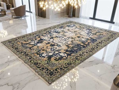 فروش اینترنتی فرش 1200 شانه گل برجسته پتینه طرح مانی