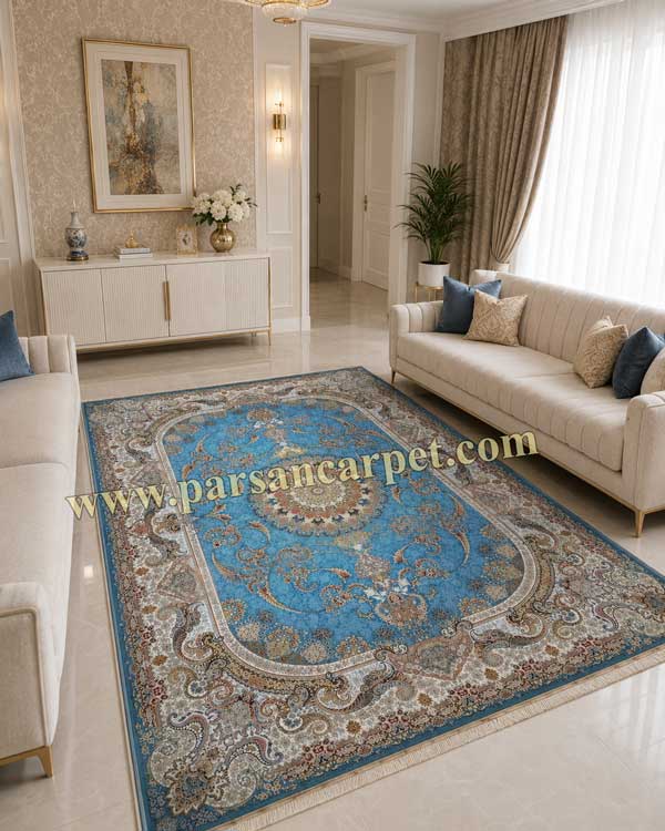 فرش 1500 شانه آبی کد 6090