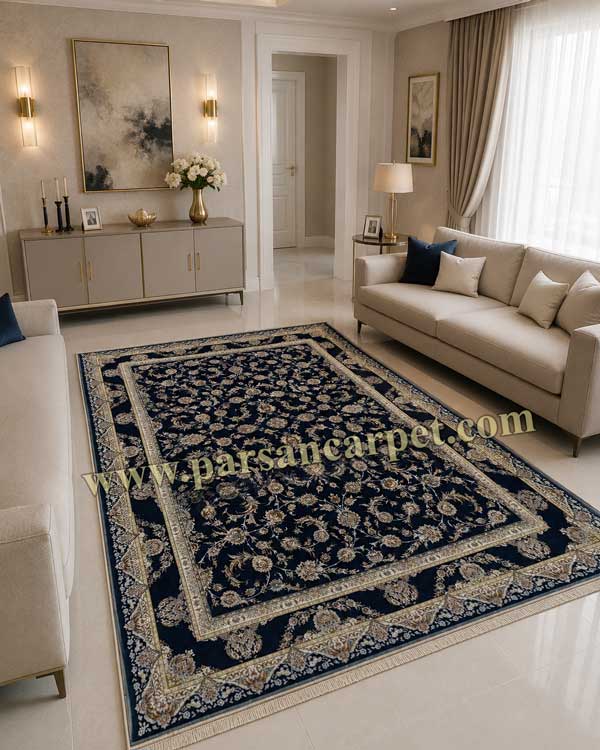 فرش 1500 شانه سرمه ای کد 7011
