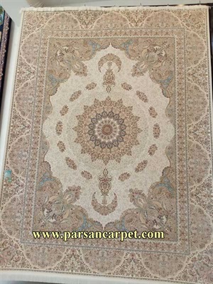 فرش 1500 شانه گل برجسته طرح رادین کاشان